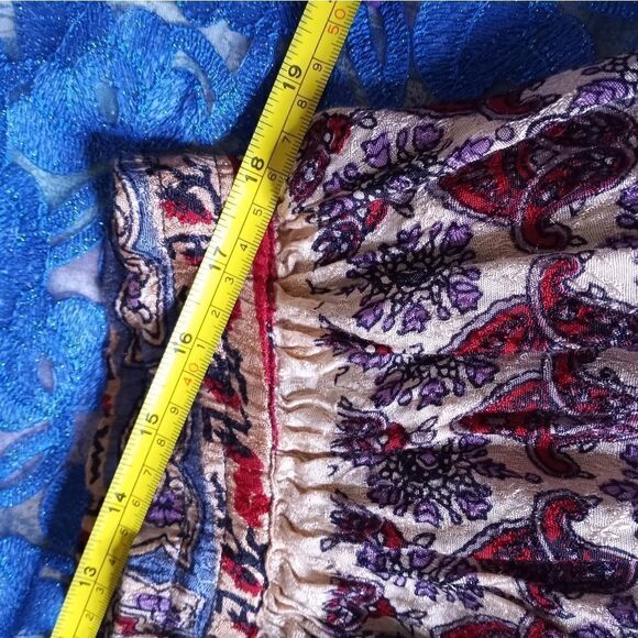 Parking Permit Free Size Mlticlrd ElasticWaist AbstractPrint Maxi Women’s Skirt. - Picture 5 of 7